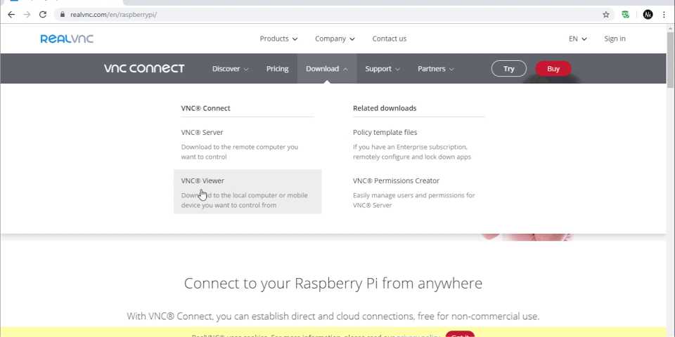 install vnc connect raspberry pi