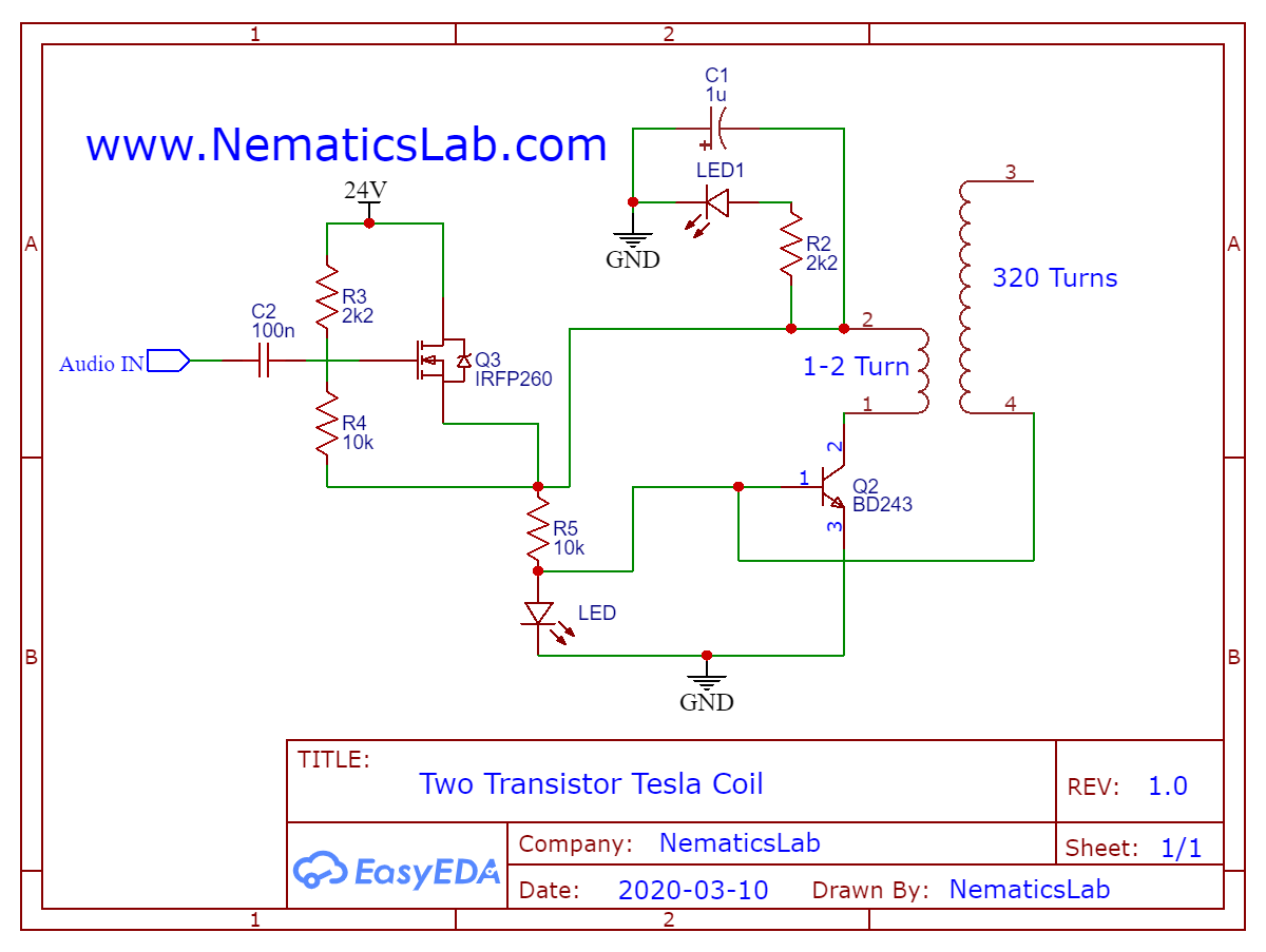 Tesla Coil Circuit Diagram Explanation